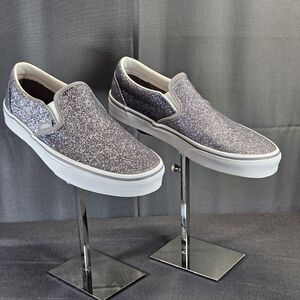 Vans Silver Glitter Slip-On SneakersVANS Classic Slip On Sparkly Gunmetal